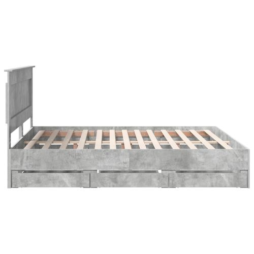 Рамка за легло Циментено сиво 180 x 200 cm Инженерна дървесина