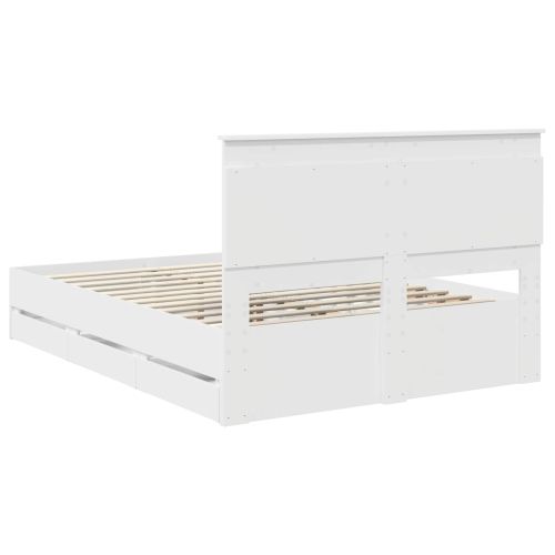 Рамка за легло с чекмедже Бяло 160 x 200 cm Инженерна дървесина