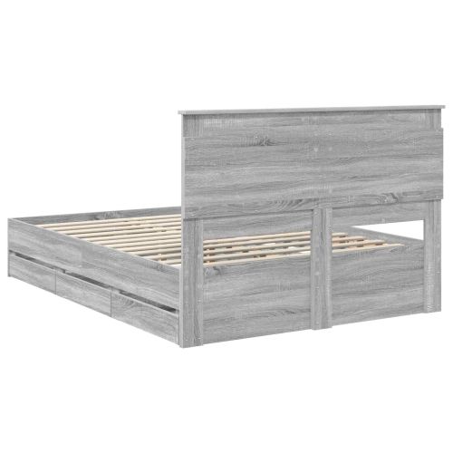Рамка за легло Сив Сонома 150 x 200 cm Инженерна дървесина