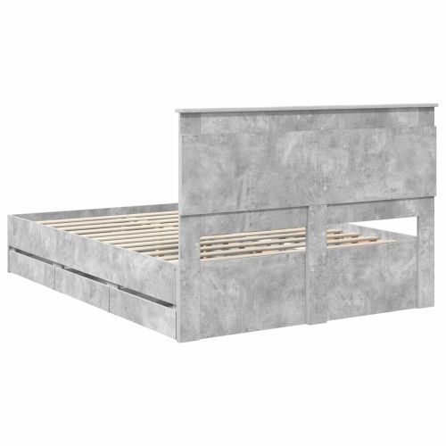 Рамка за легло Циментено сиво 140 x 200 cm Инженерна дървесина