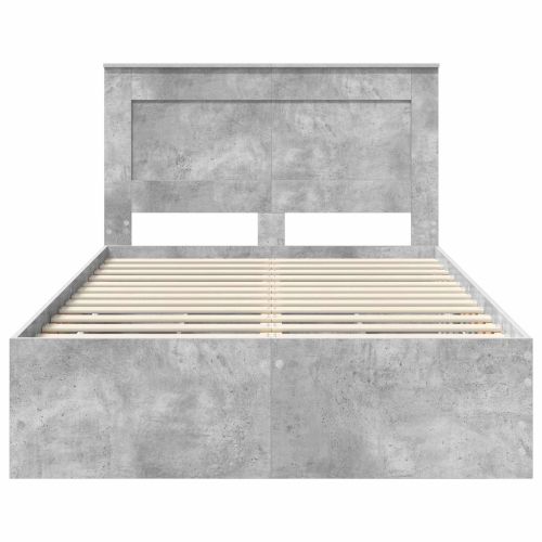 Рамка за легло Циментено сиво 120 x 190 cm Инженерна дървесина