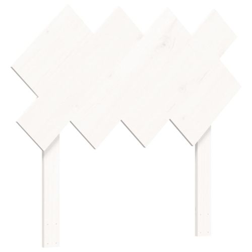 Легло за възрастни с табла, бяло, 90x200 см, масивно дърво