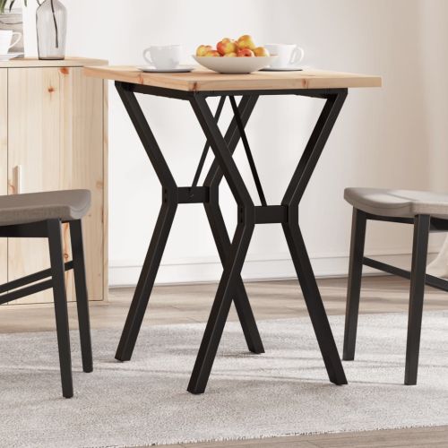 Трапезна маса Y-образна рамка 80x50x75,5 см бор масив и стомана