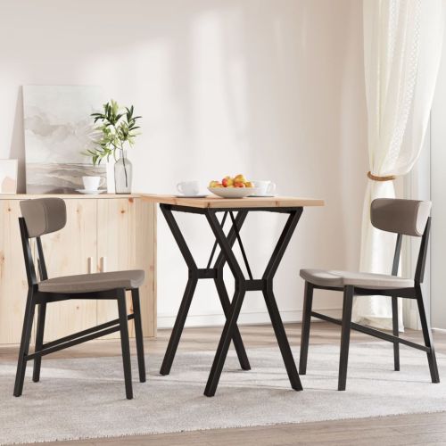 Трапезна маса Y-образна рамка 80x50x75,5 см бор масив и стомана