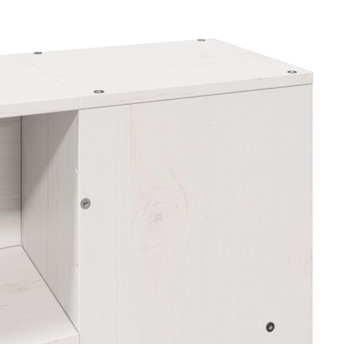 Легло с етажерка за книги, без матрак, 140x190 см, бор масив