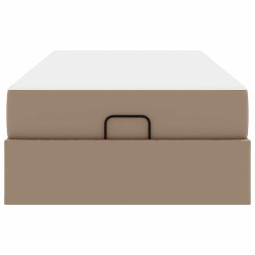 Рамка за легло с матрак с матрак 2 pcs Кафеникаво ПВЦ