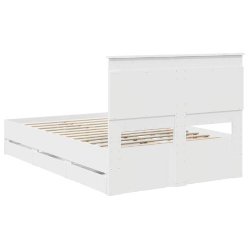 Рамка за легло с чекмедже Бяло 120 x 200 cm Инженерна дървесина