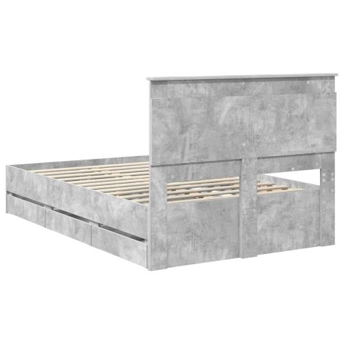 Рамка за легло Циментено сиво 120 x 200 cm Инженерна дървесина