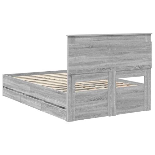 Рамка за легло Сив Сонома 120 x 200 cm Инженерна дървесина