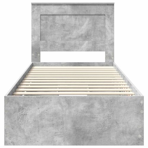 Рамка за легло Циментено сиво 100 x 200 cm Инженерна дървесина