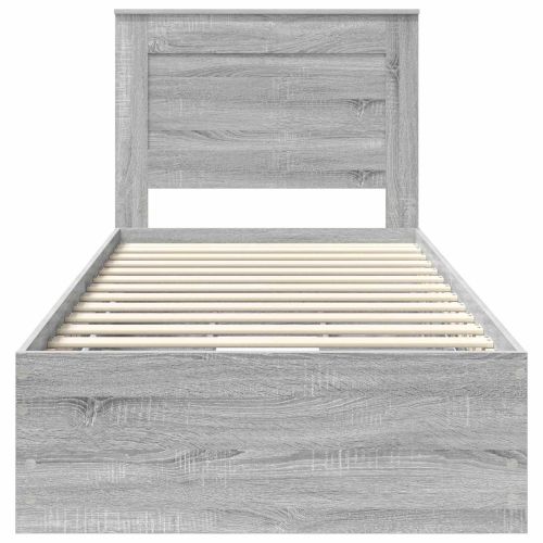 Рамка за легло Сив Сонома 90 x 190 cm Инженерна дървесина