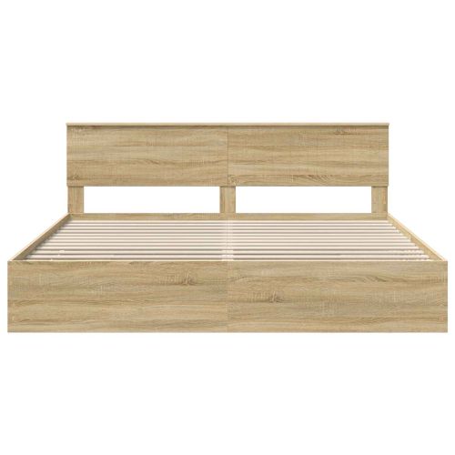 Рамка за легло Сонома дъб 200 x 200 cm Инженерна дървесина