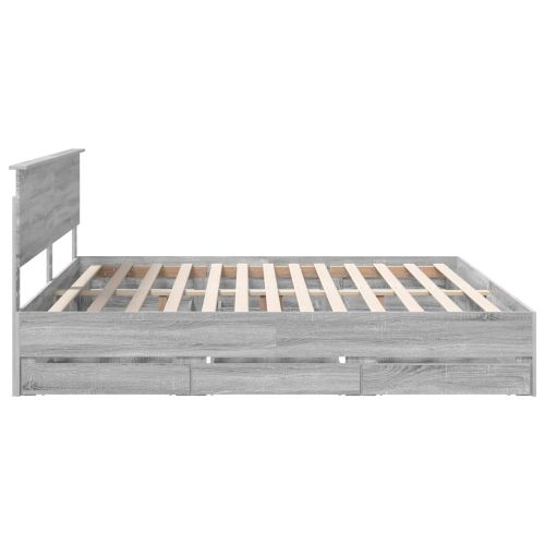 Рамка за легло Сив Сонома 200 x 200 cm Инженерна дървесина