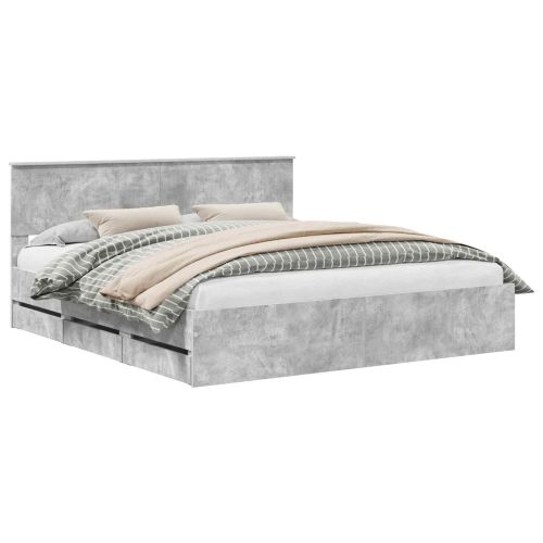 Рамка за легло Циментено сиво 180 x 200 cm Инженерна дървесина