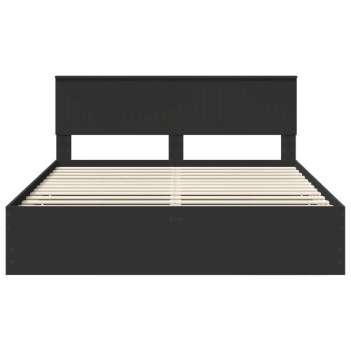 Рамка за легло с таблото Черно 160 x 200 cm Инженерна дървесина