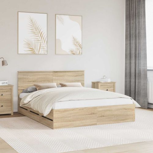 Рамка за легло Сонома дъб 160 x 200 cm Инженерна дървесина