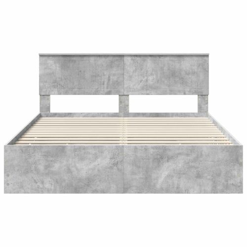 Рамка за легло Циментено сиво 160 x 200 cm Инженерна дървесина