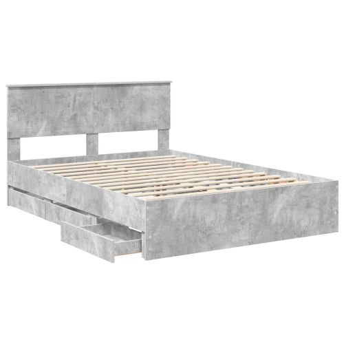 Рамка за легло Циментено сиво 140 x 190 cm Инженерна дървесина