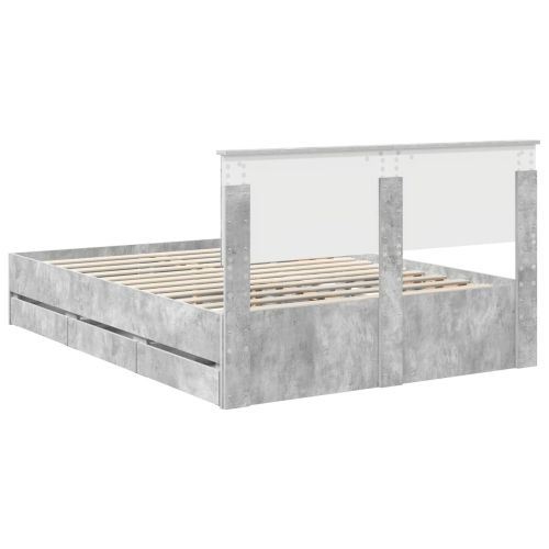Рамка за легло Циментено сиво 140 x 190 cm Инженерна дървесина