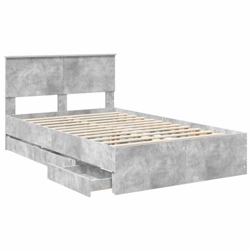 Рамка за легло Циментено сиво 120 x 190 cm Инженерна дървесина