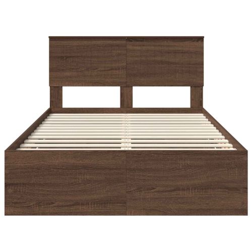 Рамка за легло Кафяв дъб 120 x 200 cm Инженерна дървесина