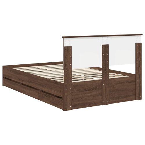 Рамка за легло Кафяв дъб 120 x 200 cm Инженерна дървесина