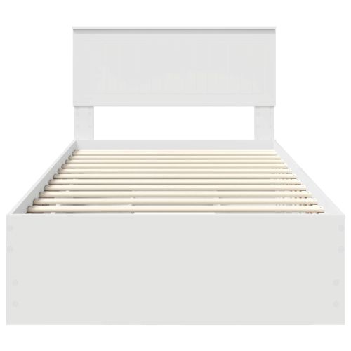 Рамка за легло с чекмедже Бяло 100 x 200 cm Инженерна дървесина