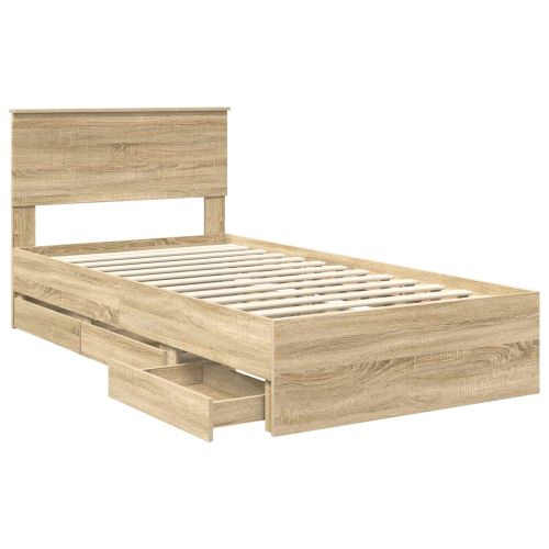 Рамка за легло Сонома дъб 100 x 200 cm Инженерна дървесина