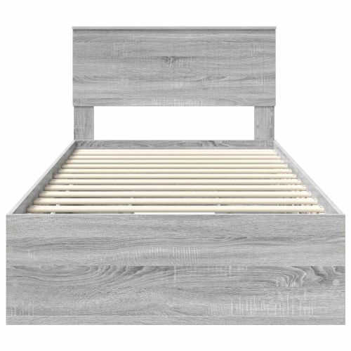 Рамка за легло Сив Сонома 100 x 200 cm Инженерна дървесина