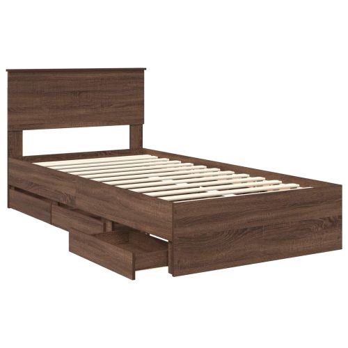 Рамка за легло Кафяв дъб 100 x 200 cm Инженерна дървесина