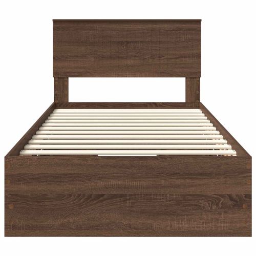 Рамка за легло Кафяв дъб 100 x 200 cm Инженерна дървесина