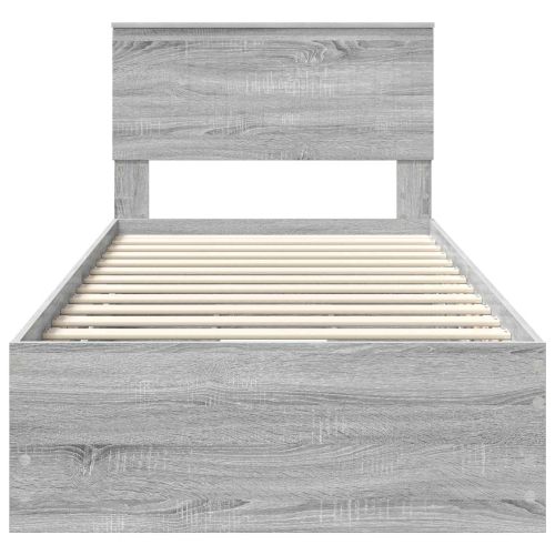 Рамка за легло Сив Сонома 90 x 190 cm Инженерна дървесина