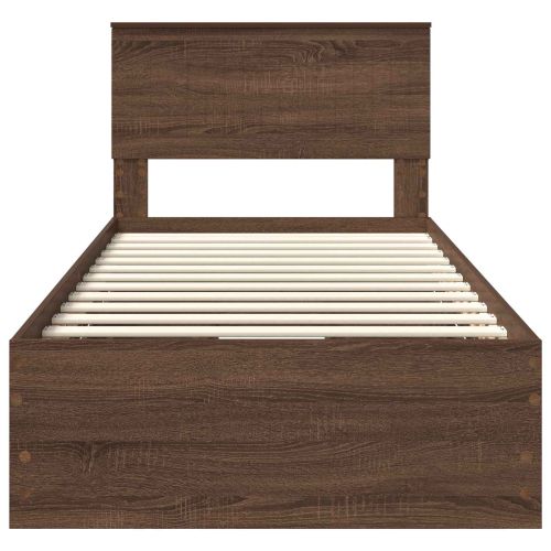 Рамка за легло Кафяв дъб 90 x 190 cm Инженерна дървесина
