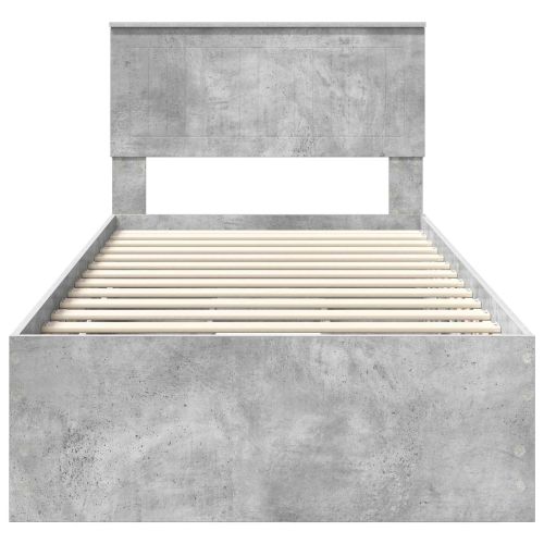 Рамка за легло Циментено сиво 90 x 200 cm Инженерна дървесина