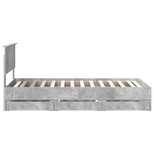 Рамка за легло Циментено сиво 90 x 200 cm Инженерна дървесина