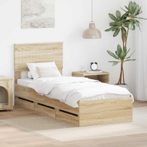 Рамка за легло Сонома дъб 75 x 190 cm Инженерна дървесина