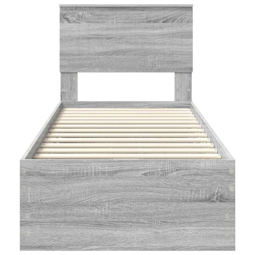 Рамка за легло Сив Сонома 75 x 190 cm Инженерна дървесина