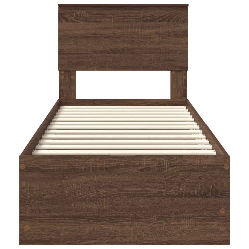 Рамка за легло Кафяв дъб 75 x 190 cm Инженерна дървесина