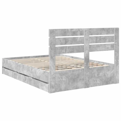 Рамка за легло Циментено сиво 140 x 200 cm Инженерна дървесина