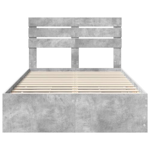 Рамка за легло Циментено сиво 120 x 200 cm Инженерна дървесина