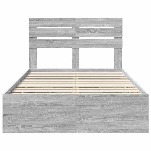 Рамка за легло Сив Сонома 120 x 200 cm Инженерна дървесина
