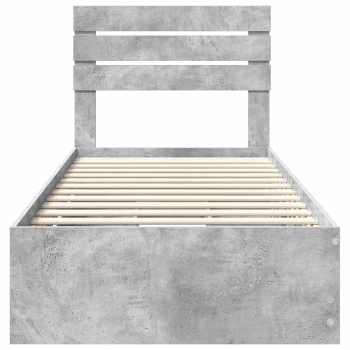 Рамка за легло Циментено сиво 90 x 200 cm Инженерна дървесина