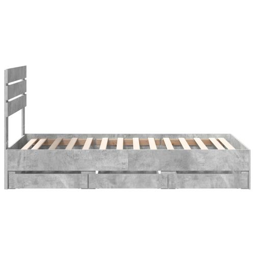Рамка за легло Циментено сиво 90 x 200 cm Инженерна дървесина