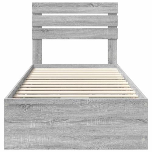 Рамка за легло Сив Сонома 75 x 190 cm Инженерна дървесина
