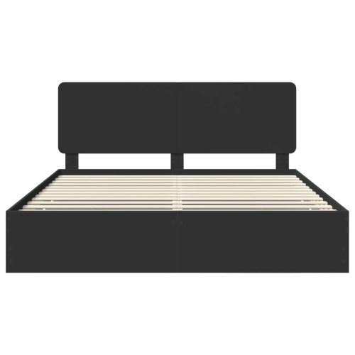 Рамка за легло с таблото Черно 200 x 200 cm Инженерна дървесина