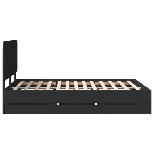 Рамка за легло с таблото Черно 160 x 200 cm Инженерна дървесина