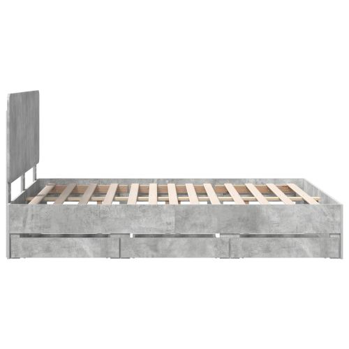 Рамка за легло Циментено сиво 160 x 200 cm Инженерна дървесина