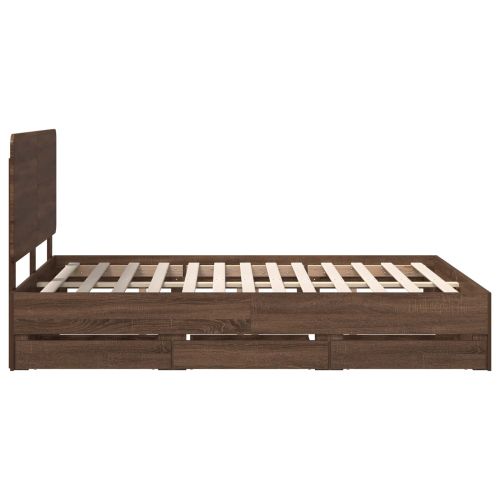 Рамка за легло Кафяв дъб 150 x 200 cm Инженерна дървесина