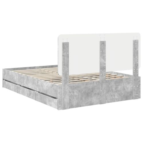Рамка за легло Циментено сиво 140 x 190 cm Инженерна дървесина