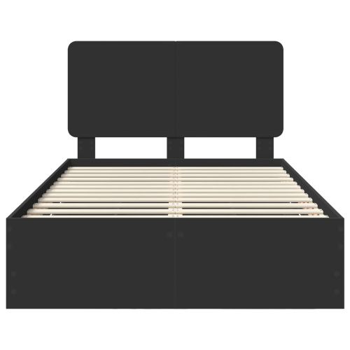 Рамка за легло с таблото Черно 135 x 190 cm Инженерна дървесина